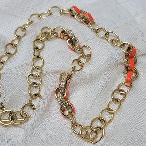 Awesome Heavy Chain Rhinestone & Enamel Necklace